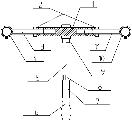 Double bundle conductor spacer mounting auxiliary rod