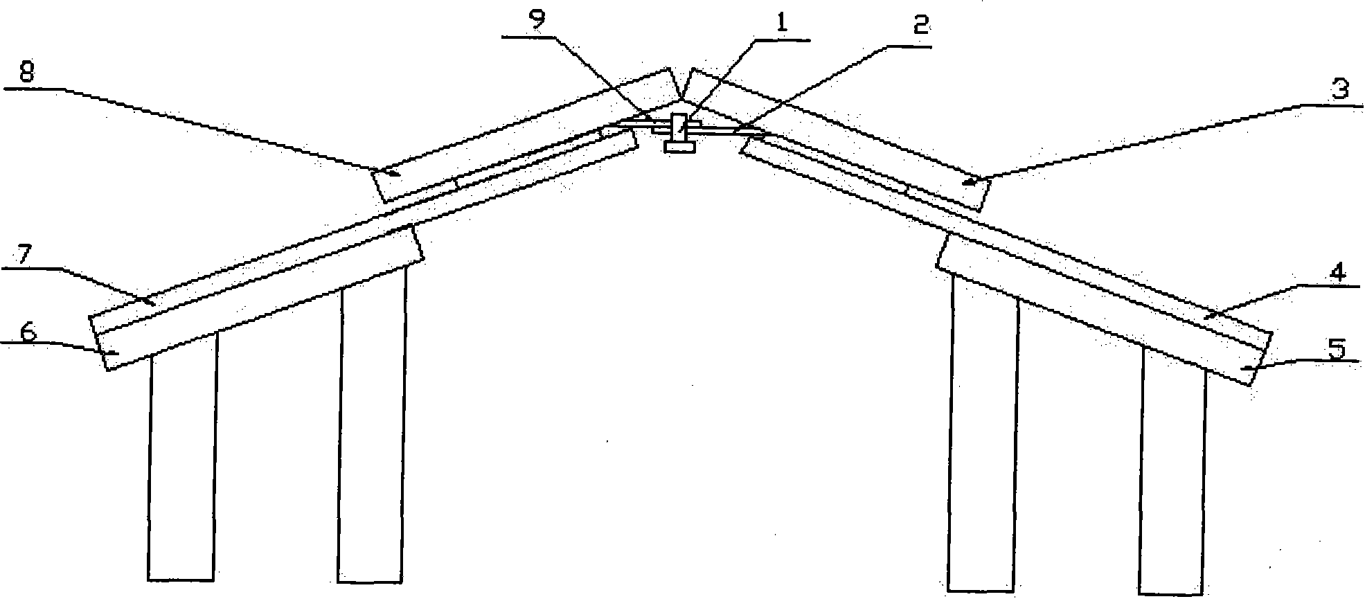 Fireproofing machinery folding device opened by deadweight