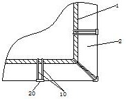 A locking gas outlet device for plexiglass potting