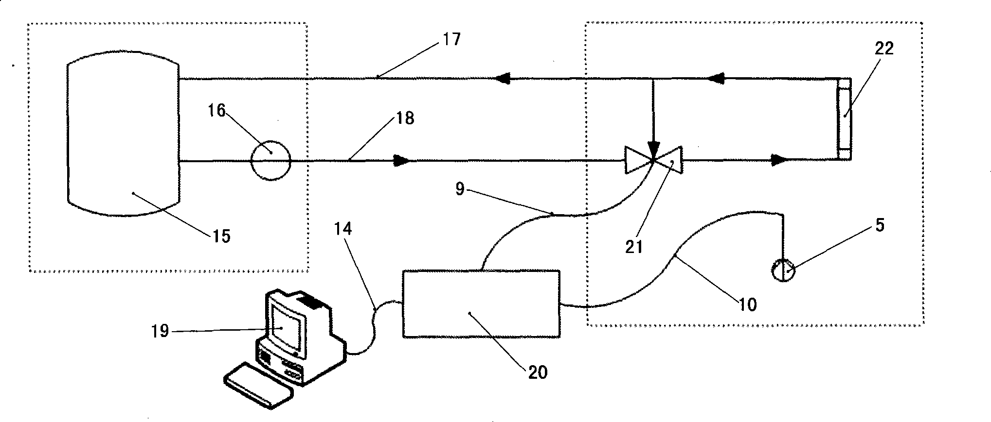 Automatic control device for greenhouse hot-water heating