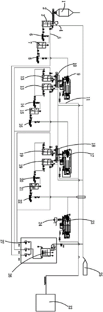 Co-processing and water reclamation method for garbage fly ash through cement kiln