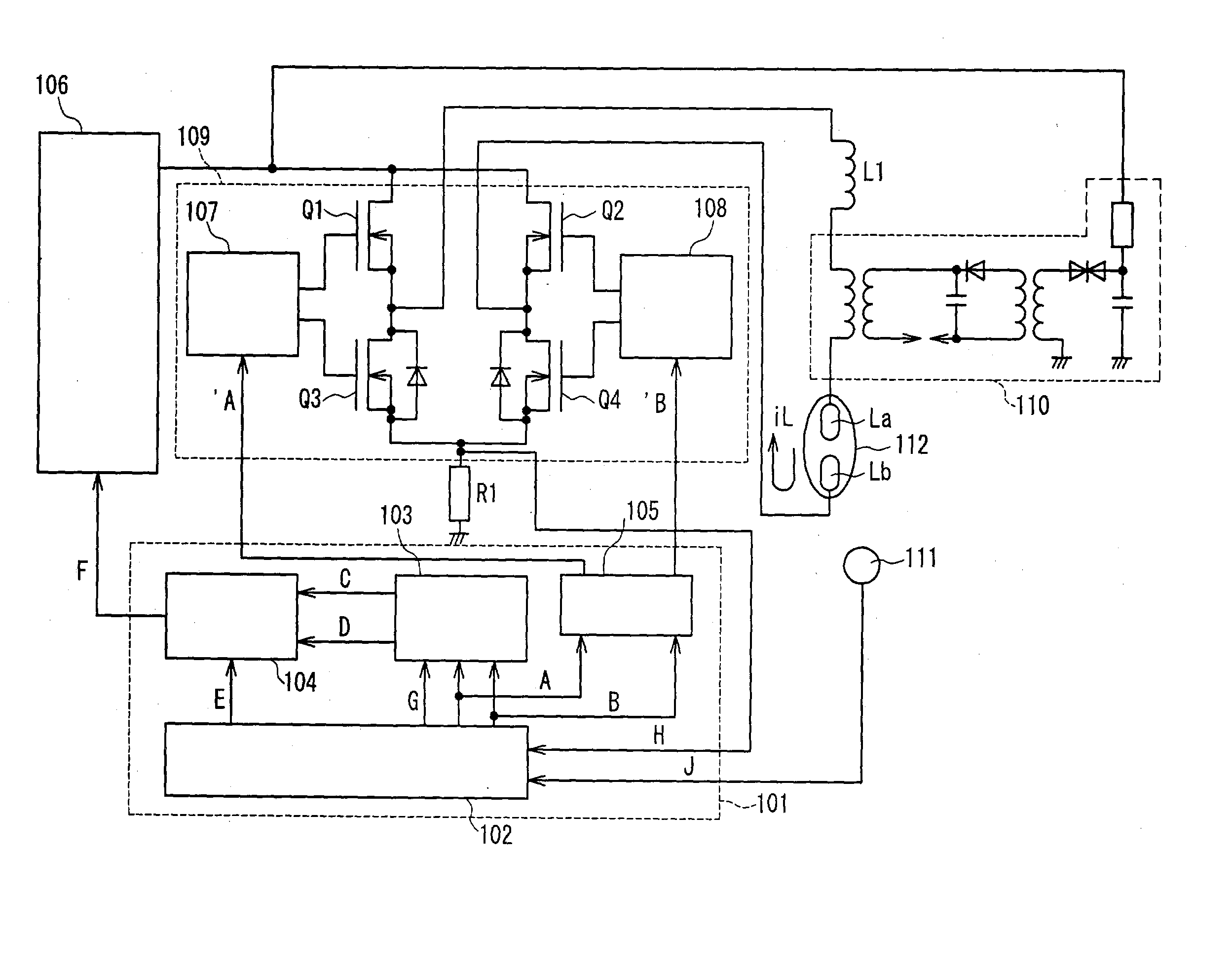 Discharge lamp lighting device and system comprising it