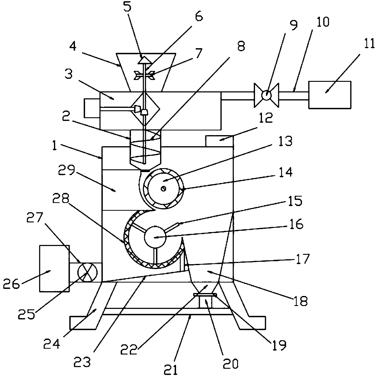 Highly efficient feed particle processing and packaging integrated machine