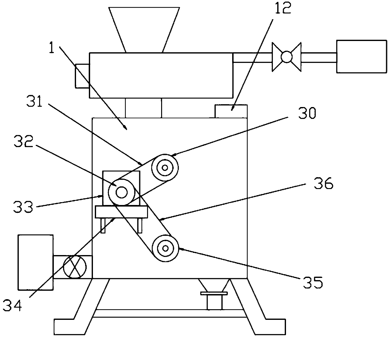 Highly efficient feed particle processing and packaging integrated machine