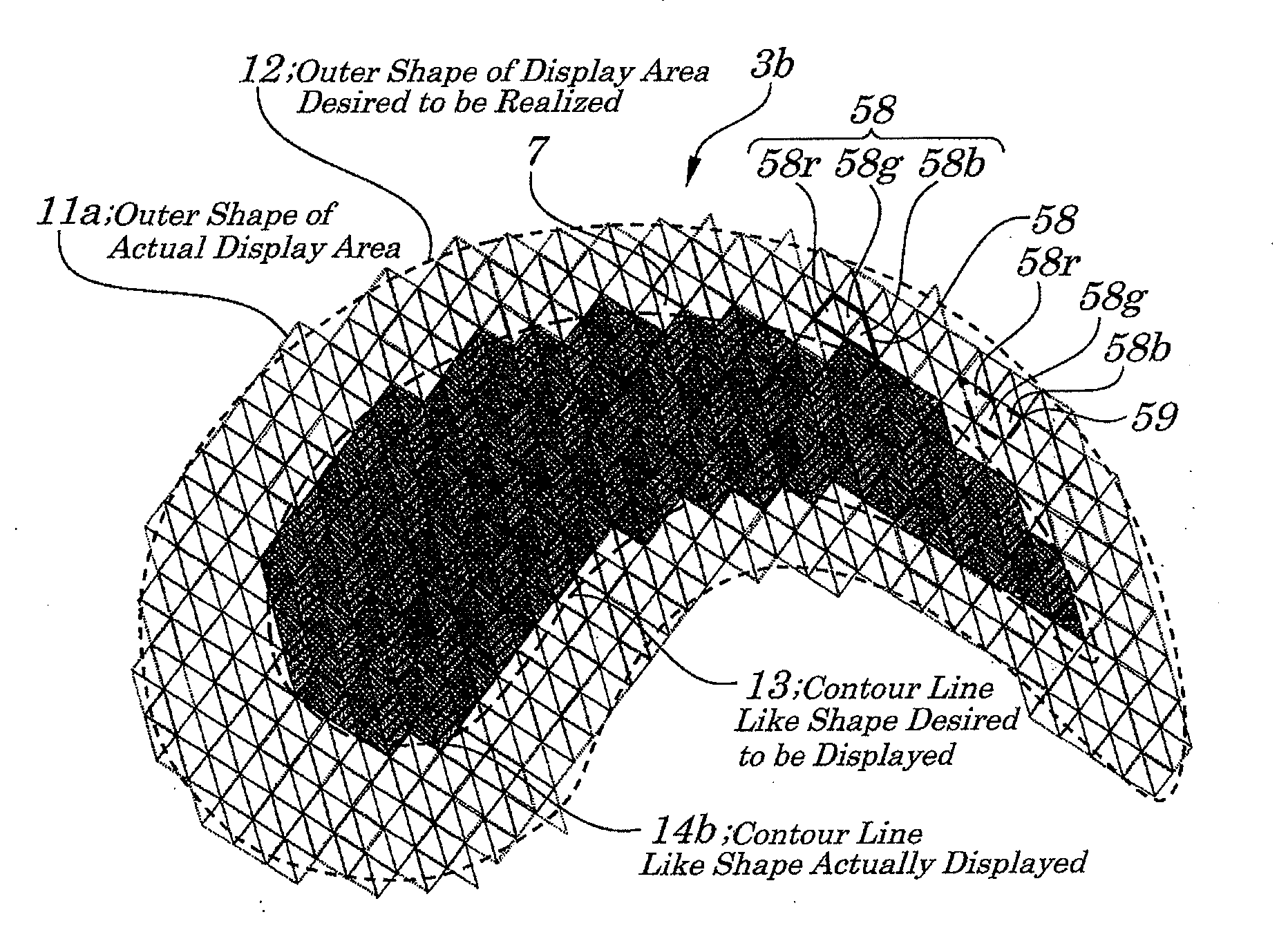 Non-rectangular pixel array and display device having same