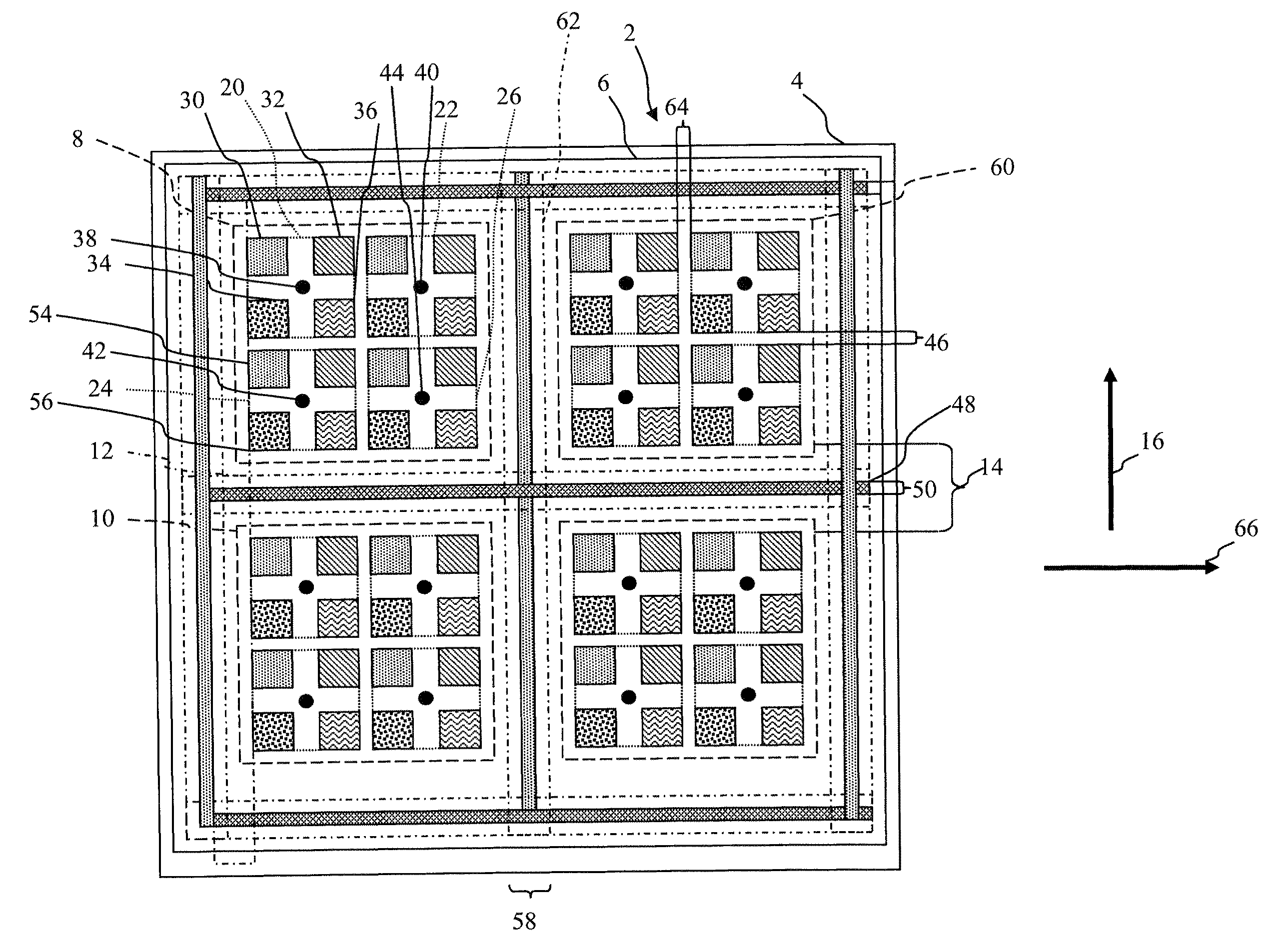 Display with pixel arrangement