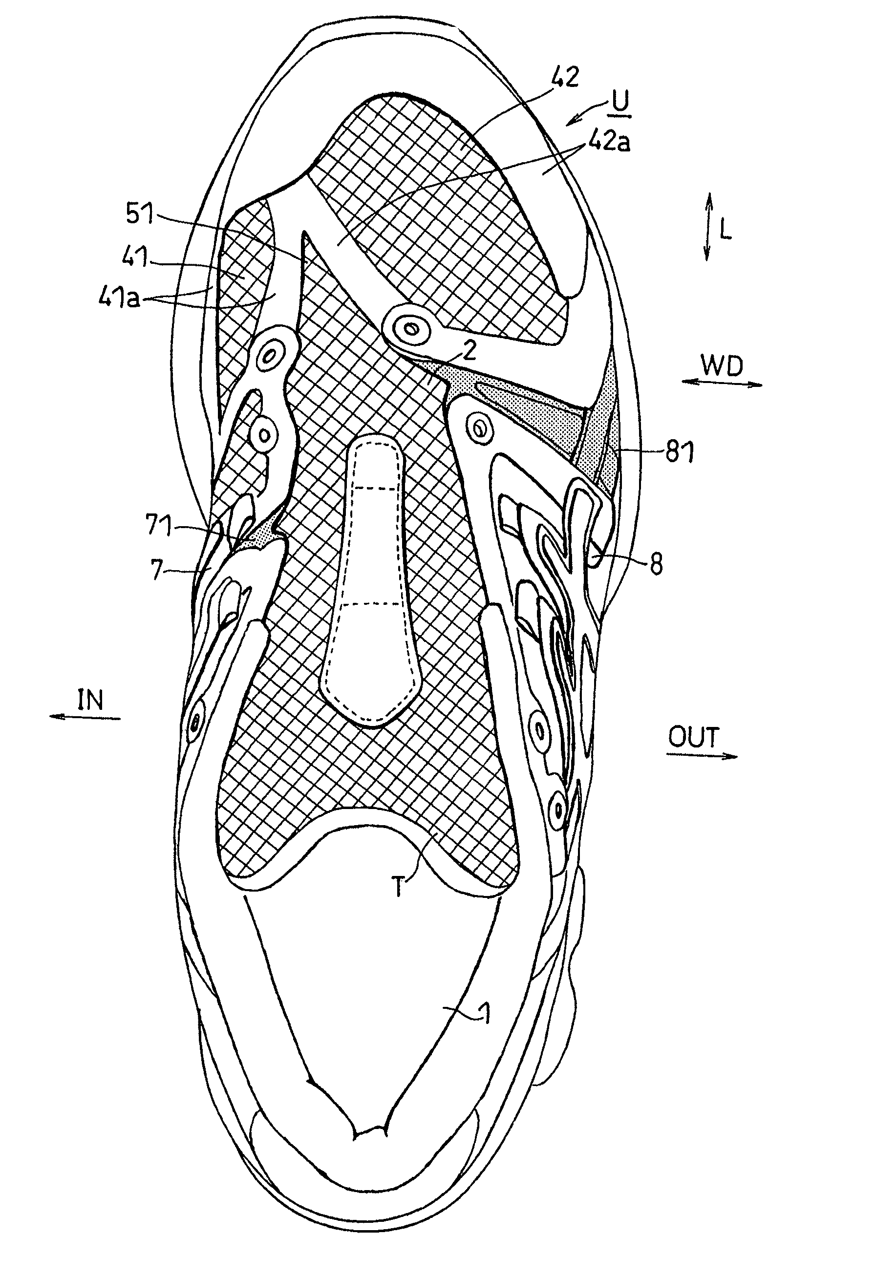 Sports shoes having upper part with improved fitting property