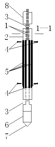 In-situ continuous penetrating probe used in non-aqueous phase liquids (NAPLs) polluted sandy soil field investigation