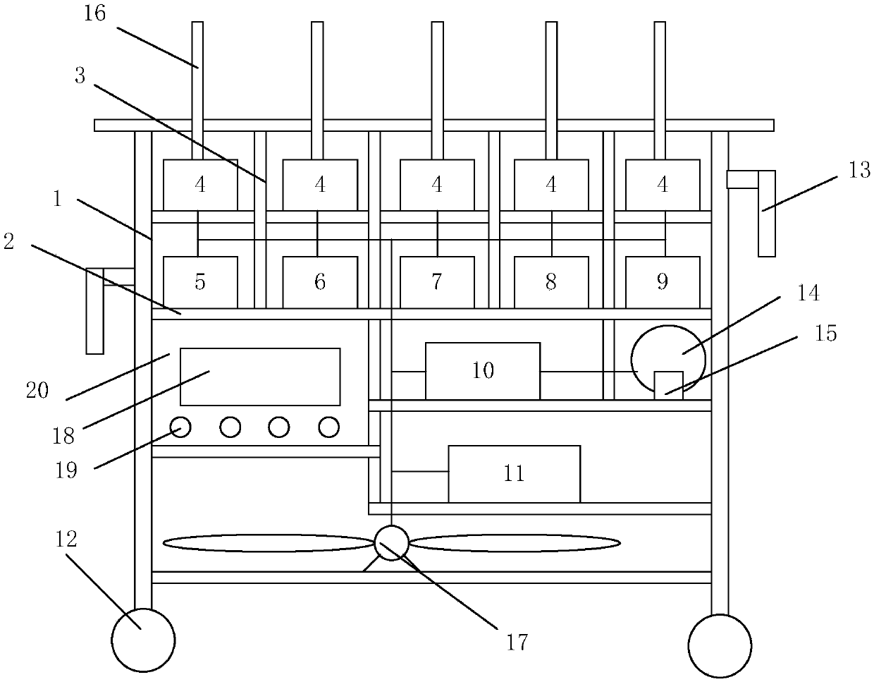 Portable control device suitable for wireless multi-point access of large-scale space