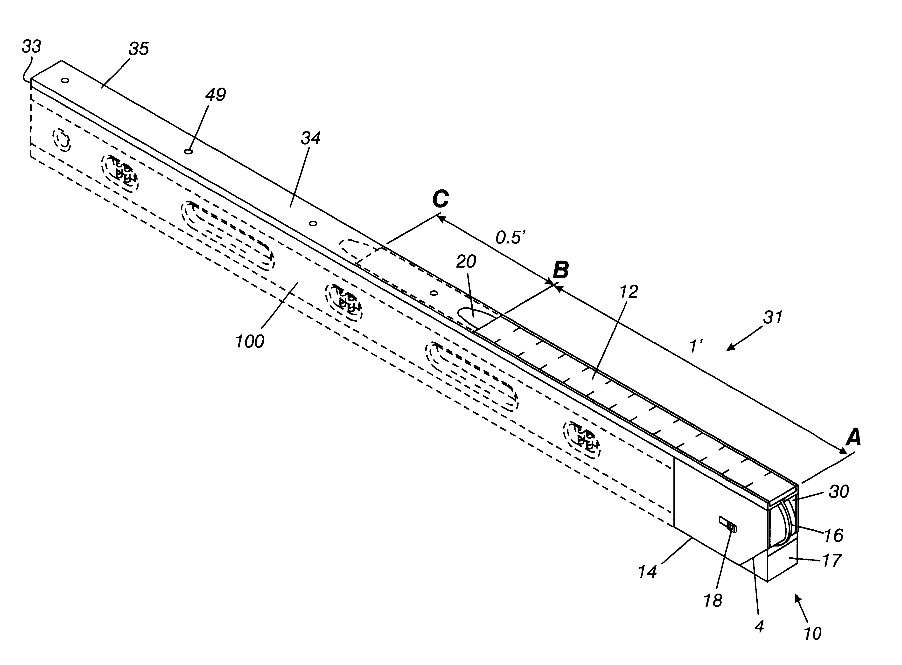 Retractable straightedge framing square integrable to a level