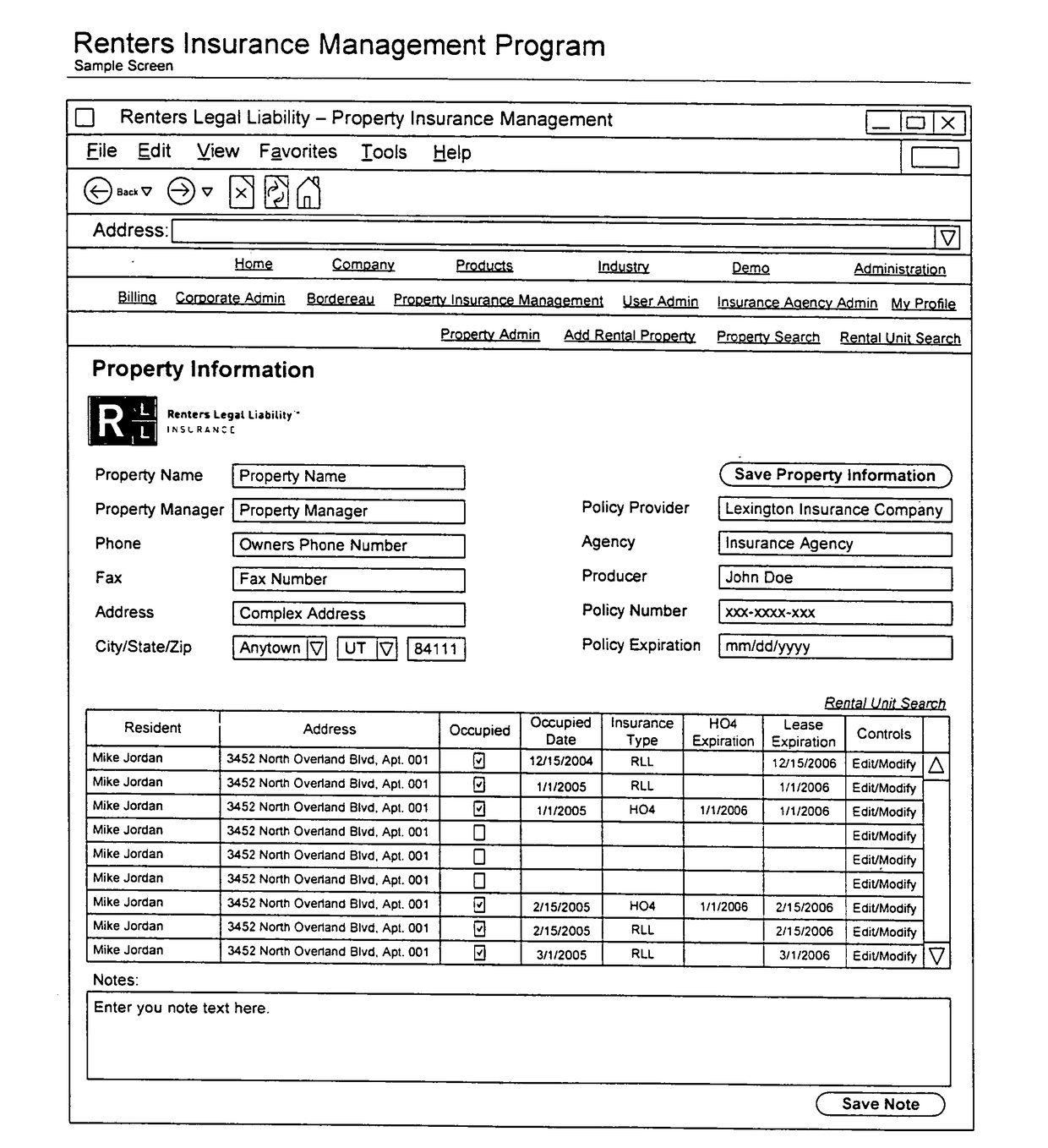 Method and apparatus for insuring multiple unit dwellings