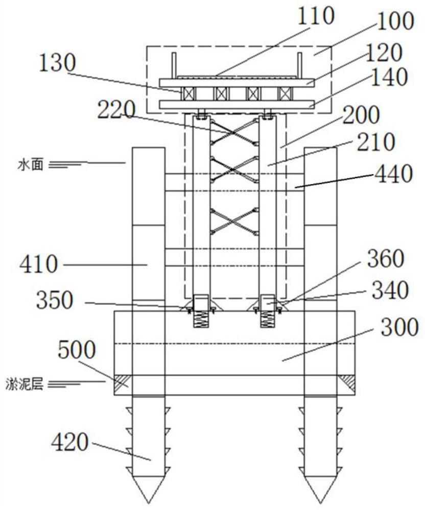 Temporary construction trestle suitable for mucky area and construction method