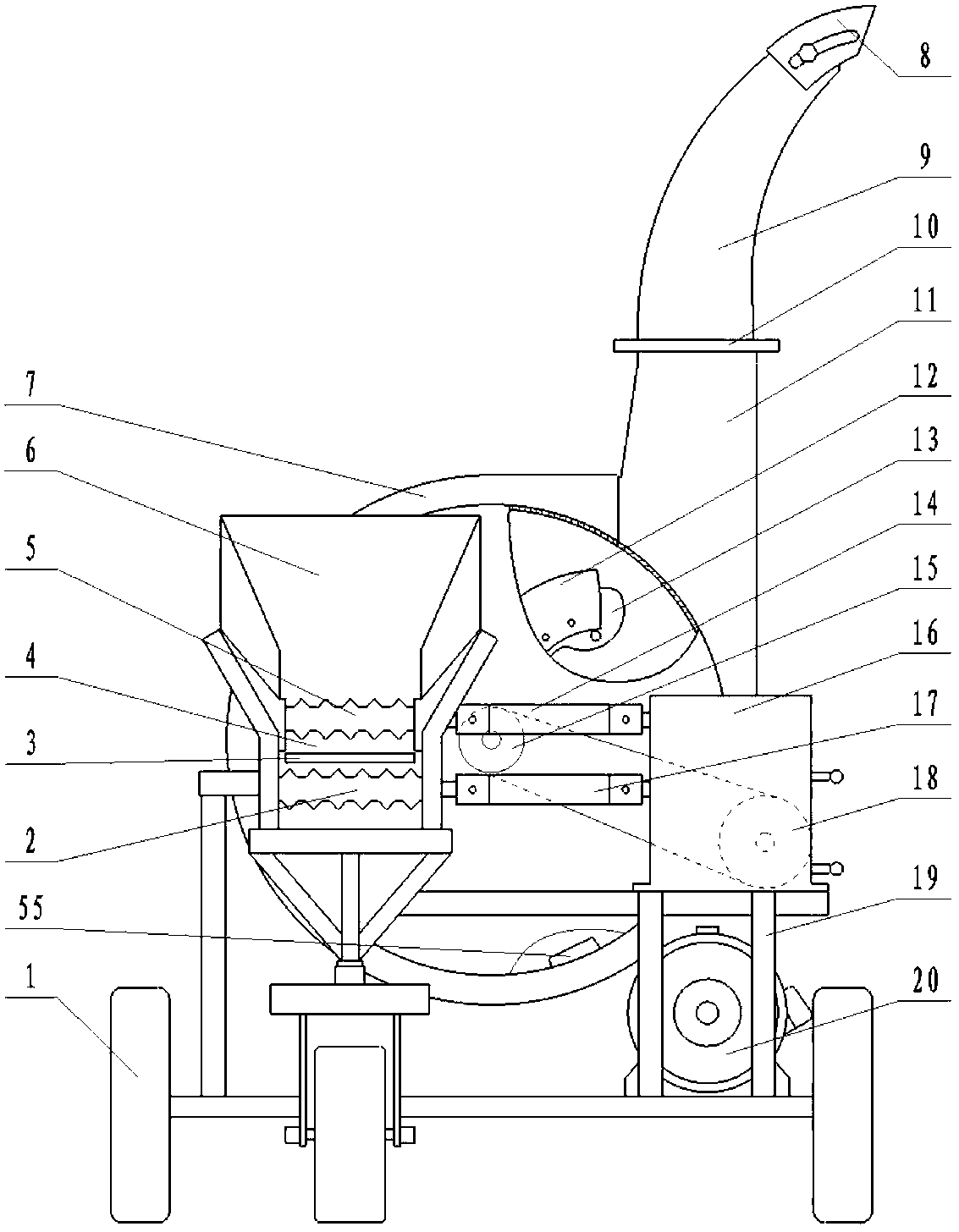 Method and machine for cutting and rubbing forage grass