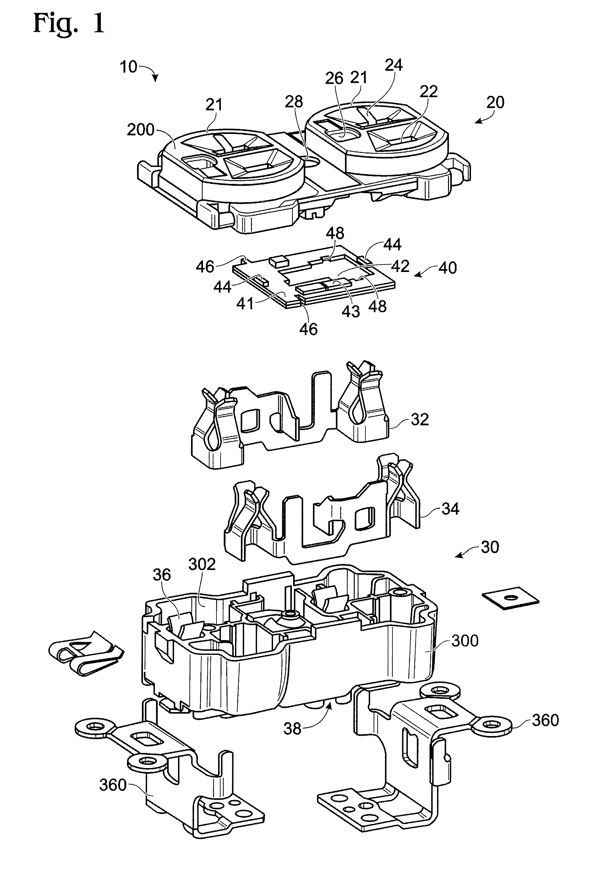 Illuminated face receptacle structure