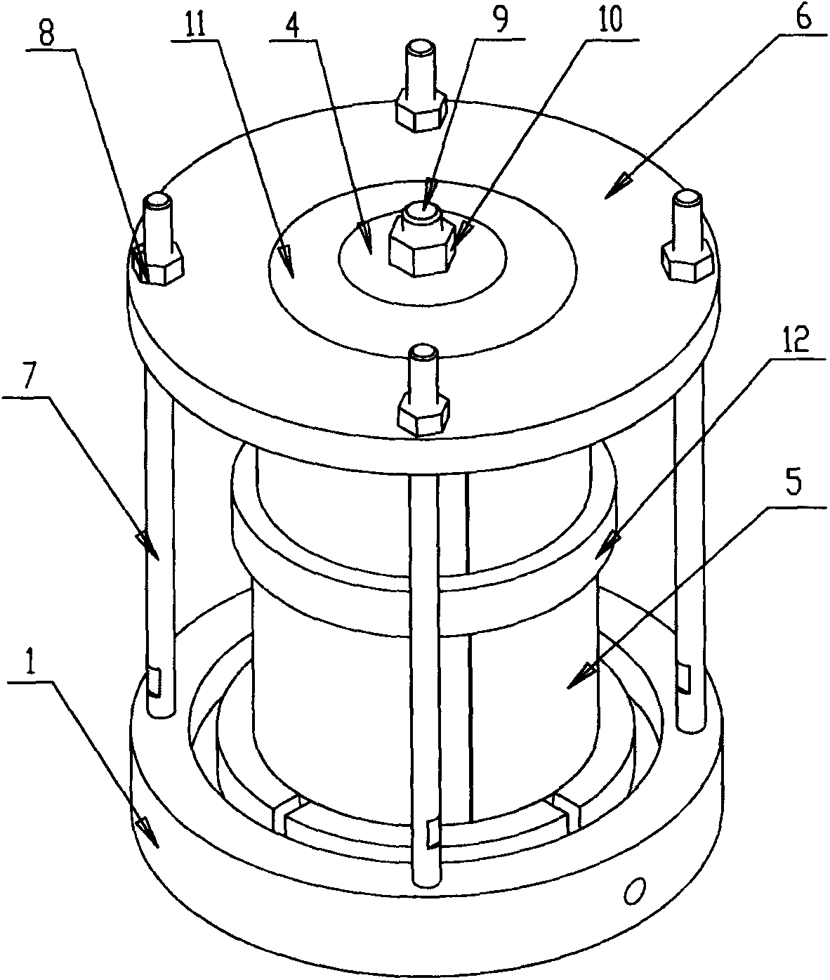 Hollow cylindrical cement-stabilized soil test sample preparation and maintenance device and using method thereof