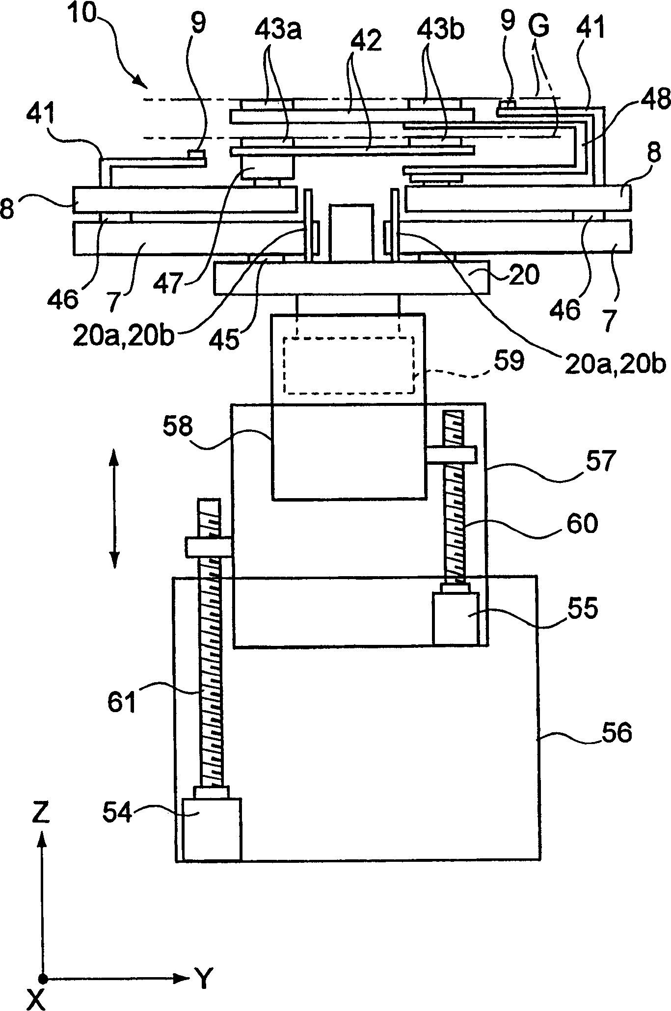 Base board transporting device, base board processing system and base board transporting method