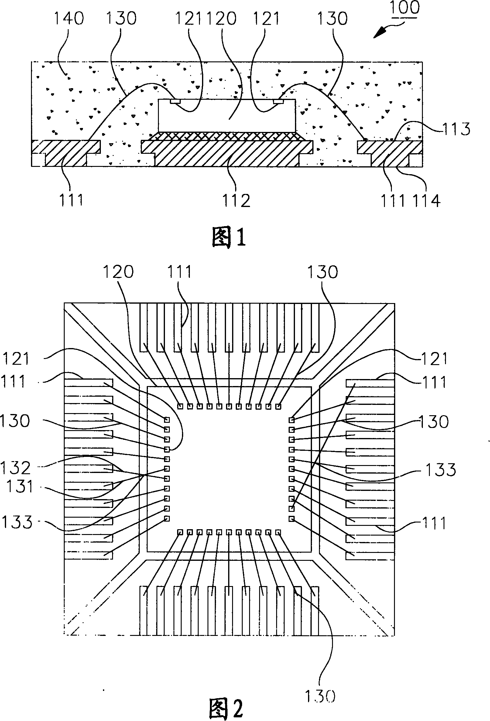 Integrated circuit packaging construction and multi-layer conducting wire holder used for it