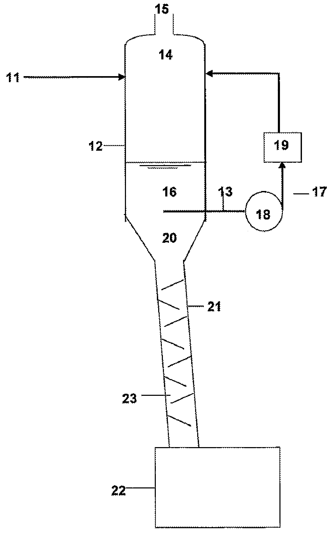 Process for separating one or more solids from water miscible fluids and an apparatus therefor