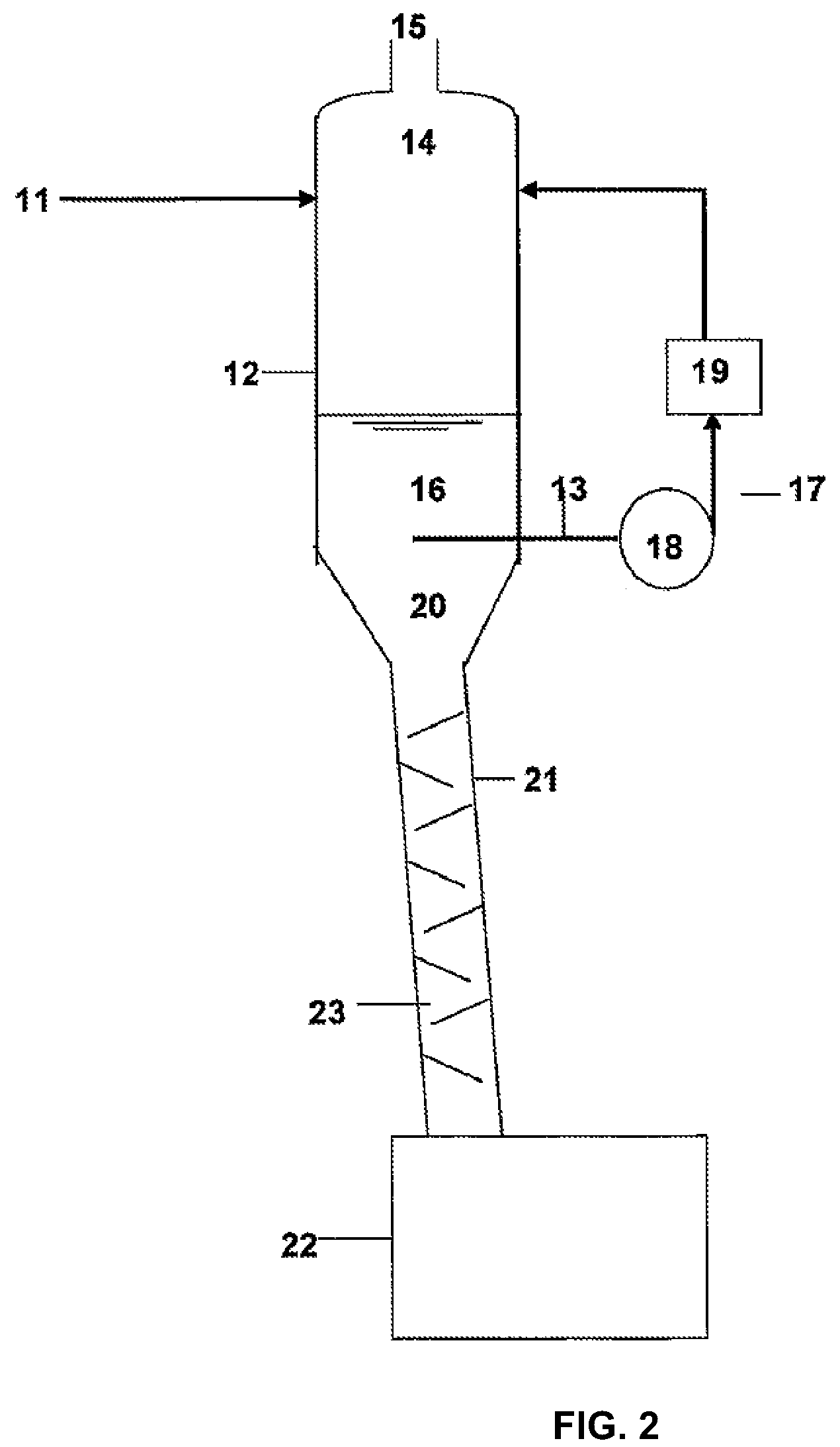 Process for separating one or more solids from water miscible fluids and an apparatus therefor