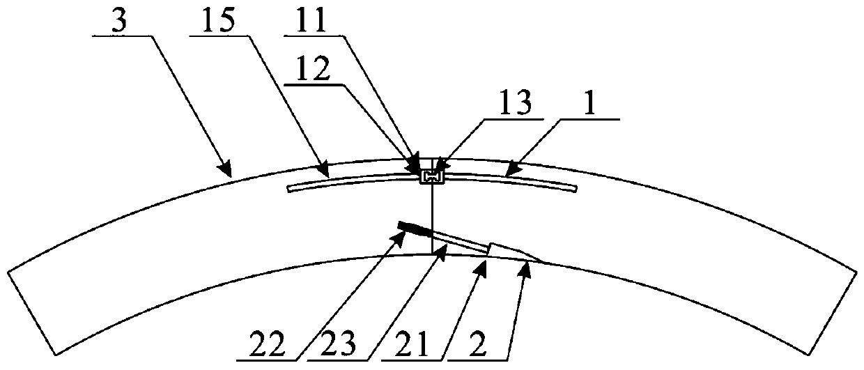 Combined joint for secondary lining reinforcement of mine method construction tunnel and mounting method