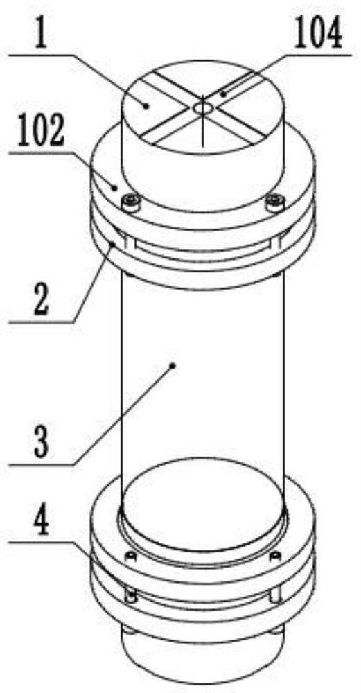 Pressure-bearing device for simulating high-energy-storage rock mass excavation unloading test and sealing method