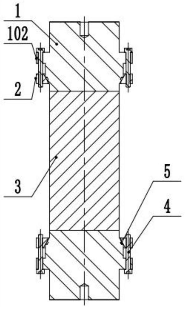 Pressure-bearing device for simulating high-energy-storage rock mass excavation unloading test and sealing method