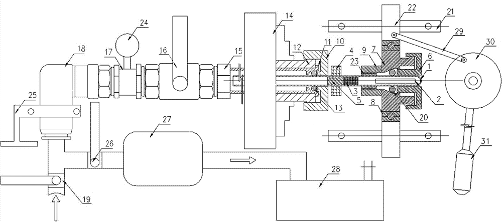 A quartz glass capillary filling metal length control packaging process and its auxiliary tooling