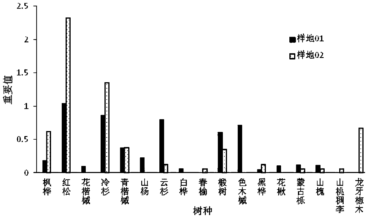 Method for analyzing carbon sink structure of small-khingan acicular-broad-leaved mixed forest based on carbon reserve distribution state