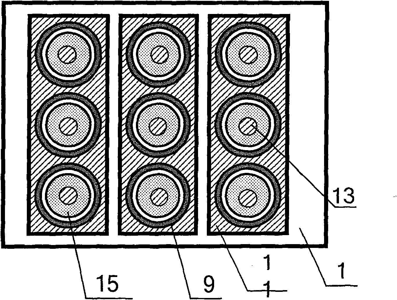 Planar display device with reverse T-shaped sided-grid controlled cathode structure and its production