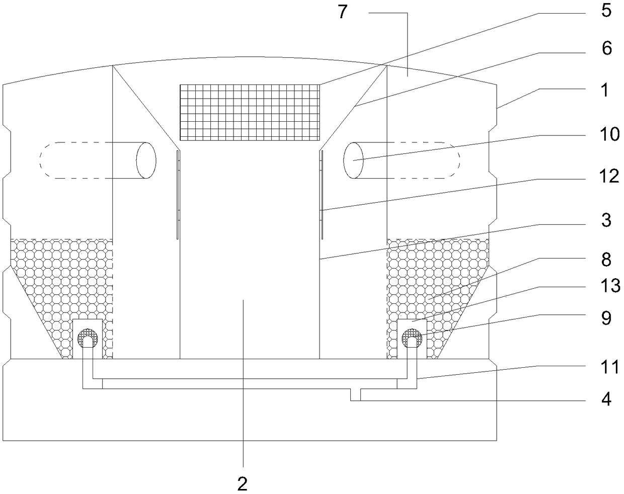 Cleaning sweeper trunk sewage filtering separation box