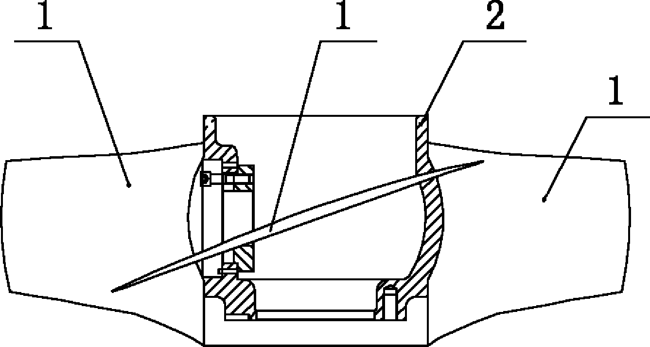 Method for ensuring inclination angle of blades of water pump