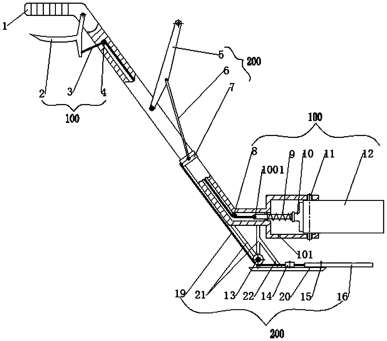 A pineapple auxiliary picking device