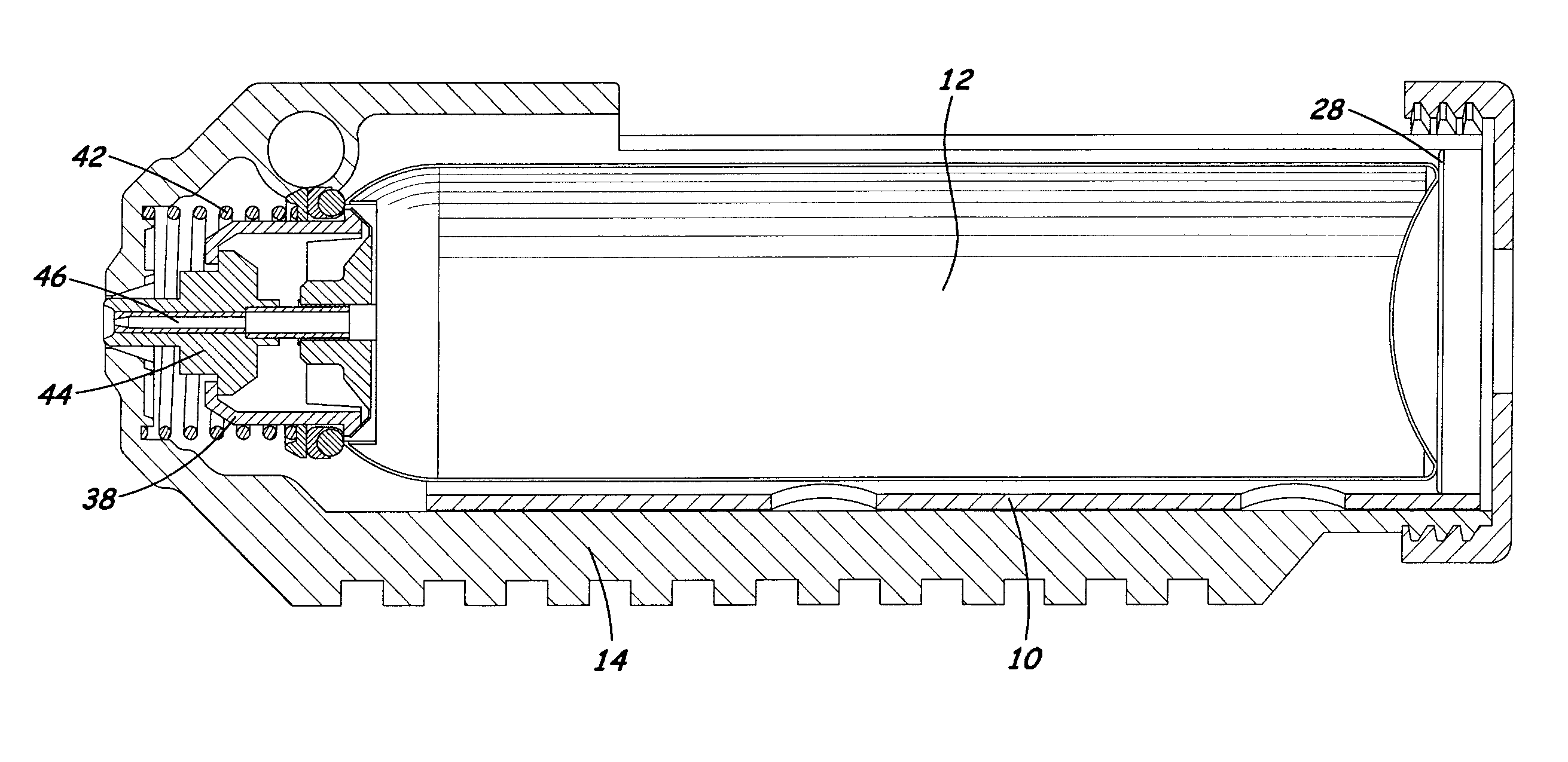 Rifle Mounted Pepper Spray Device with Slide Activation