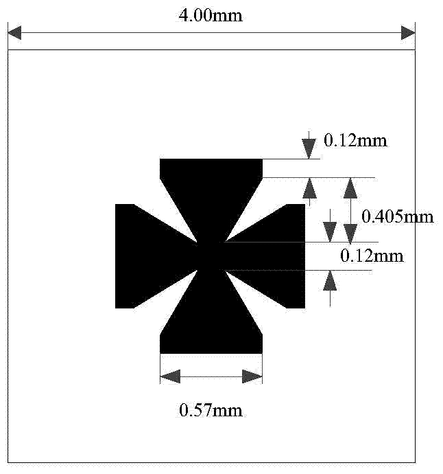 Broadband reduction RCS composite material based on crossed bow-tie-shaped AMC