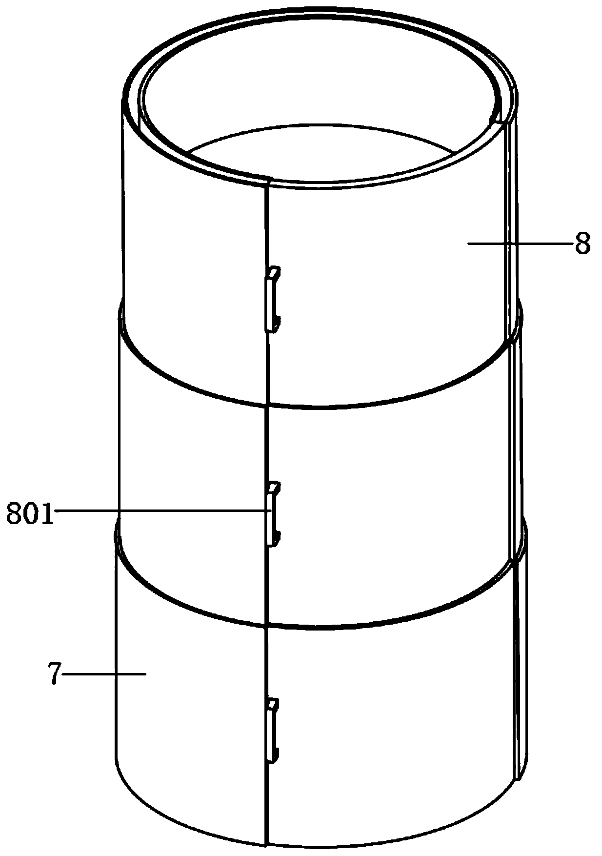 Cylindrical refrigerator with stretching and contracting structure