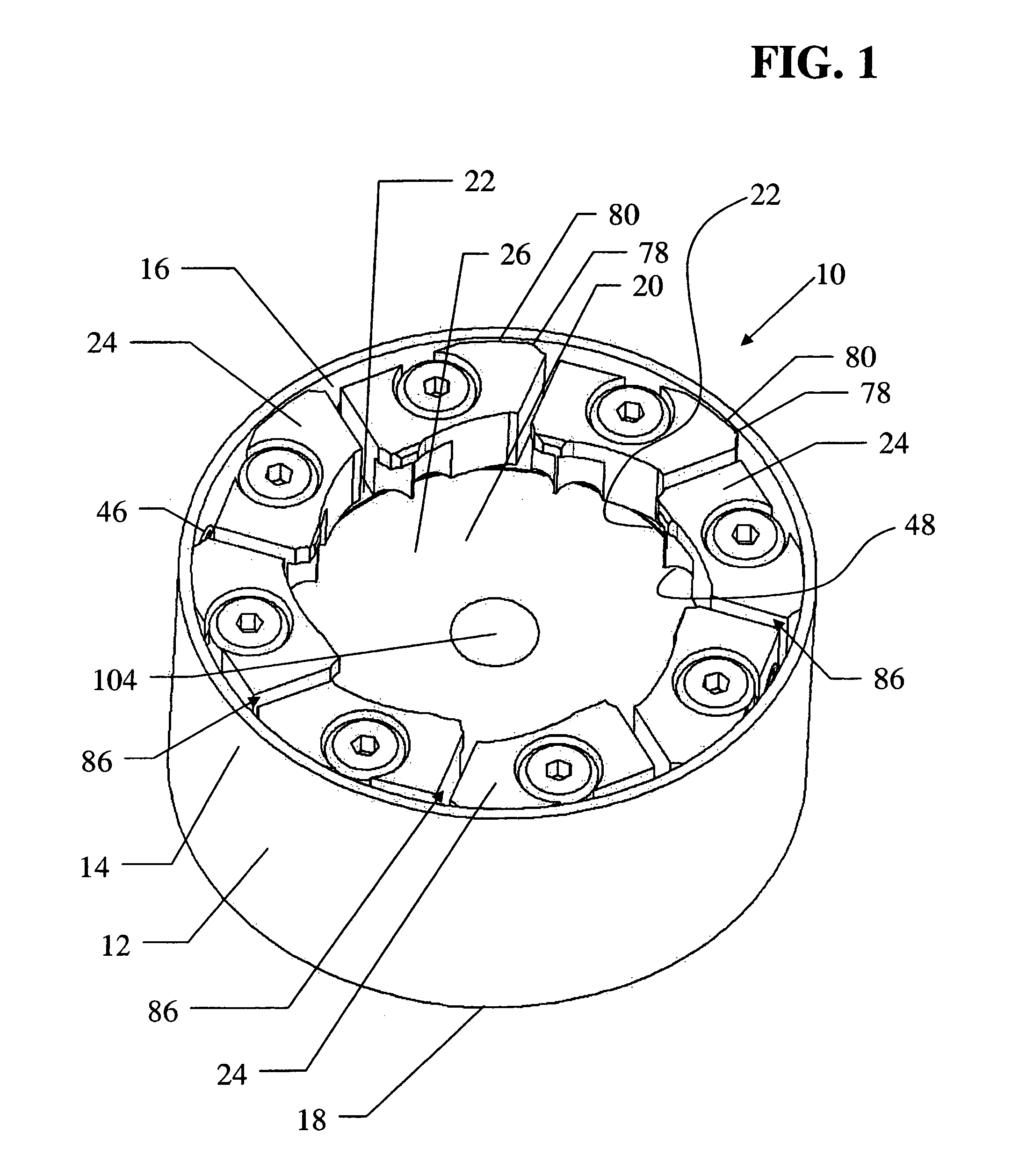 Over-center self-adjusting equalizing cap chuck