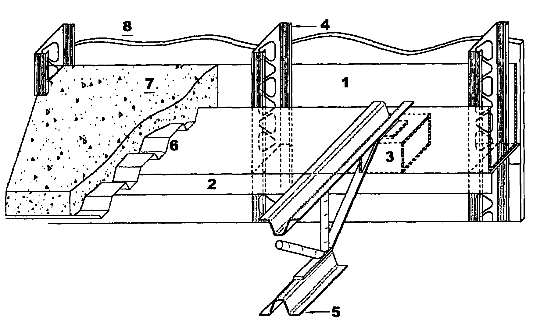 Composite steel joist/composite beam floor system and steel stud wall systems