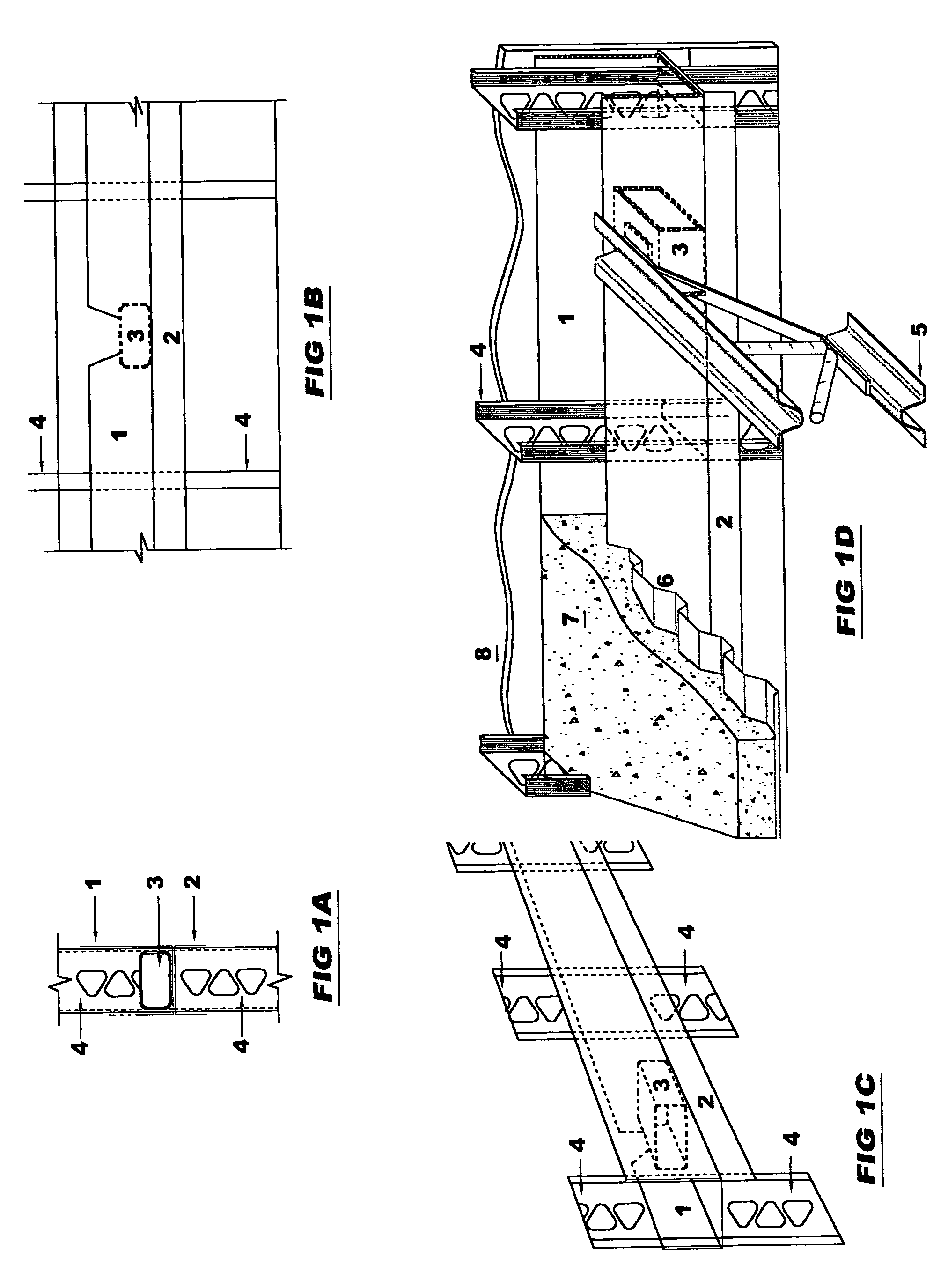 Composite steel joist/composite beam floor system and steel stud wall systems