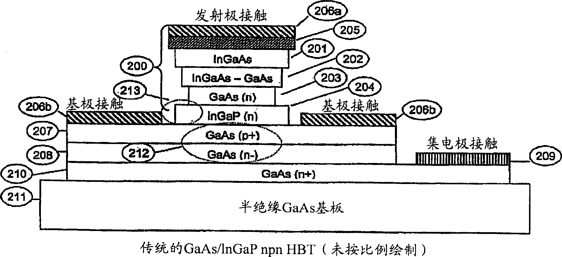 Heterjunction bipolar transistor with tunnelling mis emitter junction