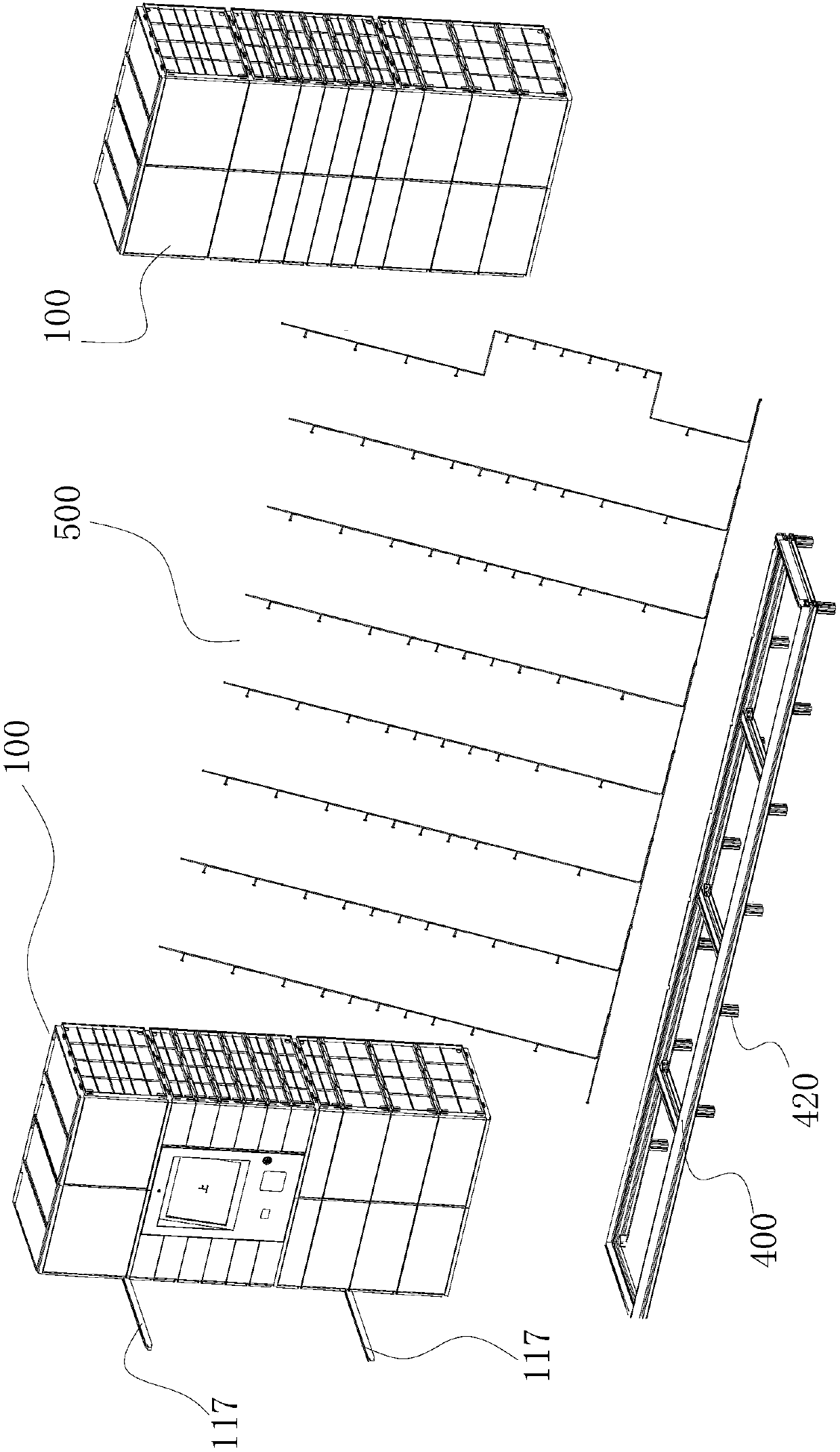 Combined intelligent express cabinet with advertisement layer