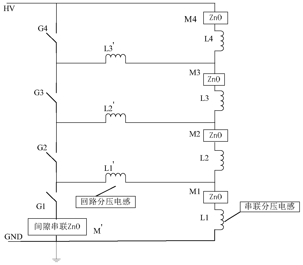 Multi-stage series gap arrester for lightning protection of power electronic devices