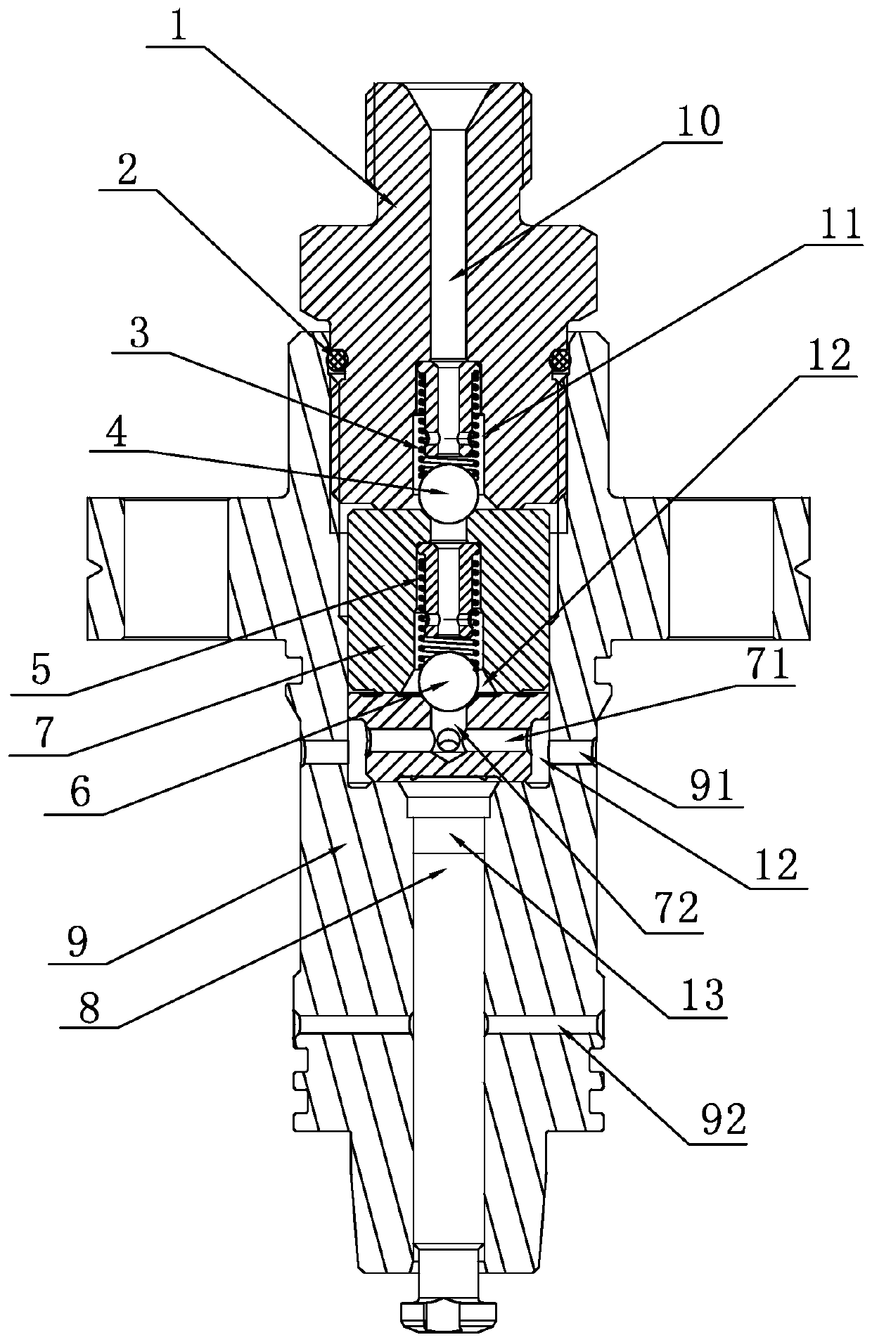 Spherical-surface and tapered-surface combined opening and closing type common rail high-pressure oil injecting pump