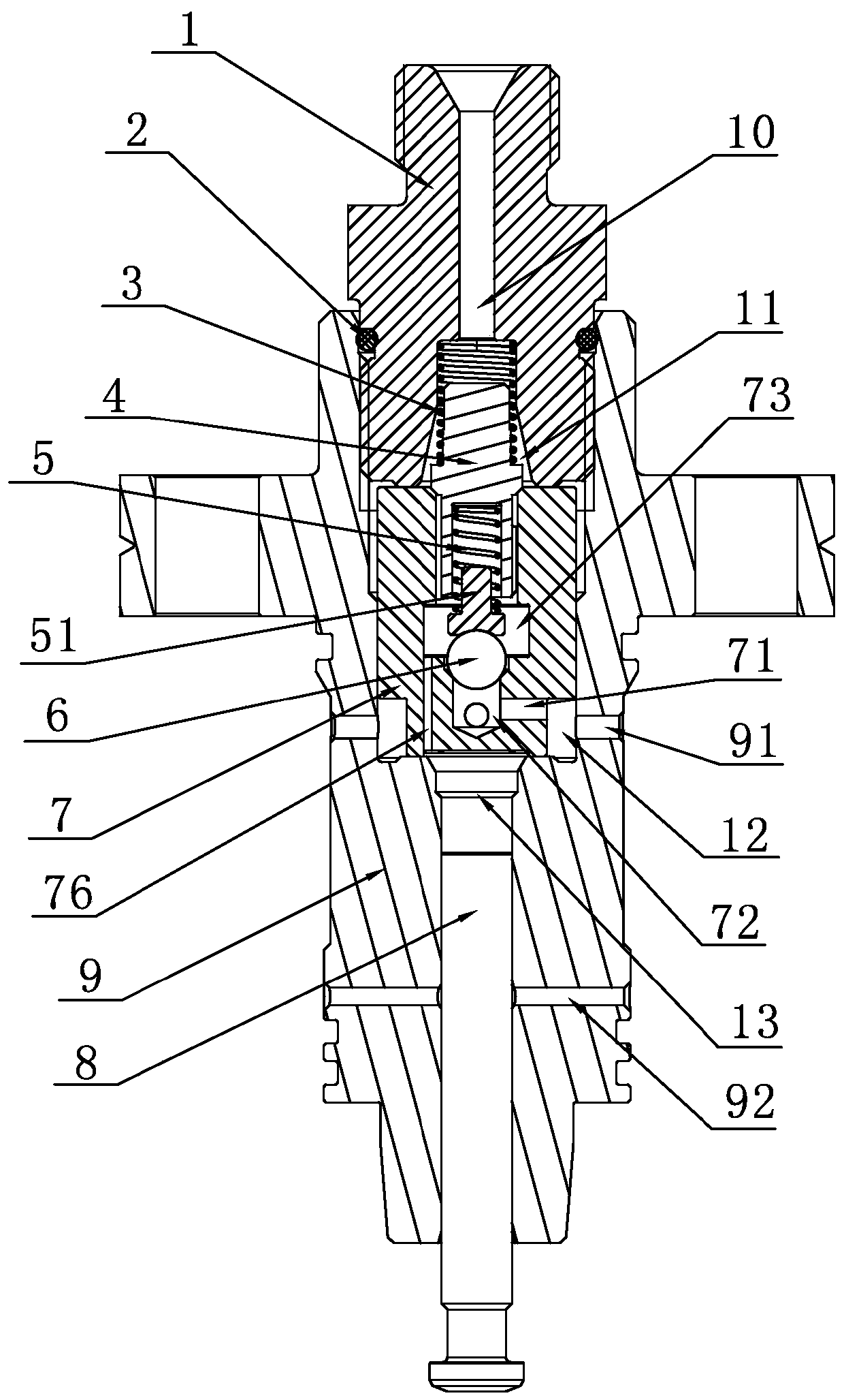 Spherical-surface and tapered-surface combined opening and closing type common rail high-pressure oil injecting pump