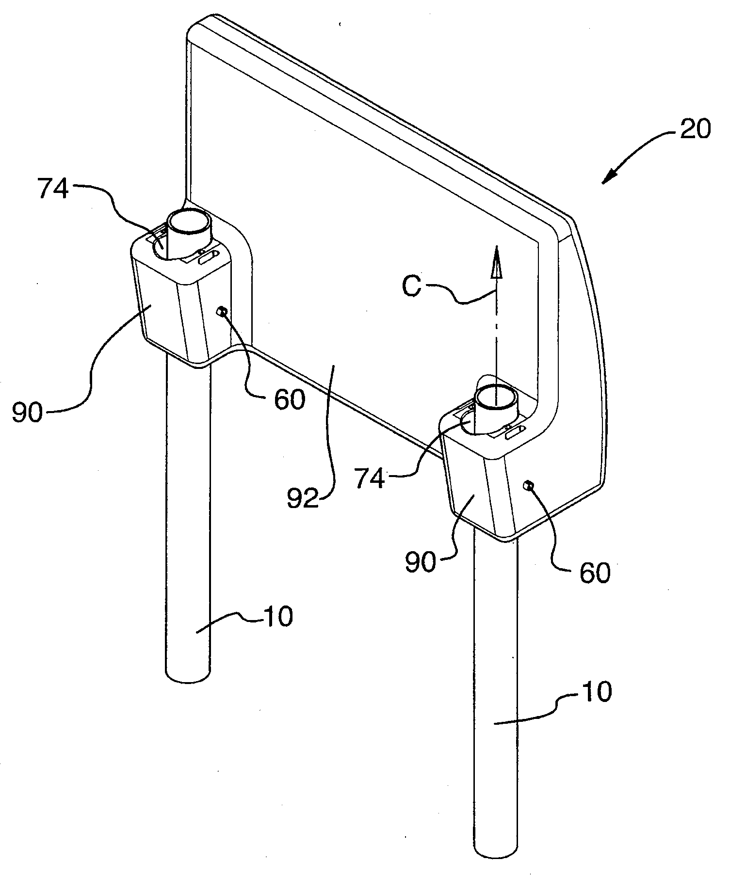 Headrest with energy dissipater for rear passenger