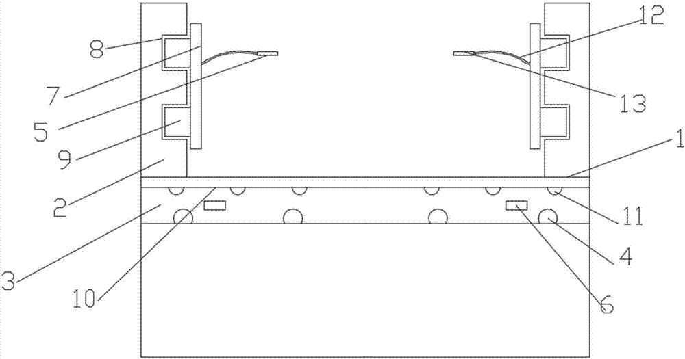 Operating platform provided with illuminating devices