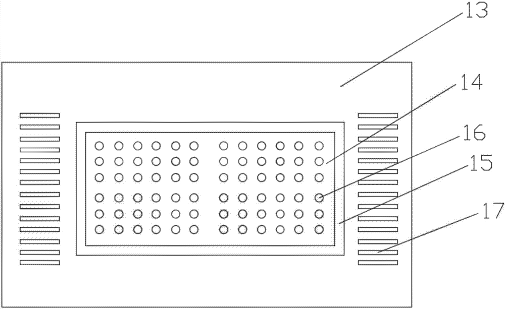 Operating platform provided with illuminating devices