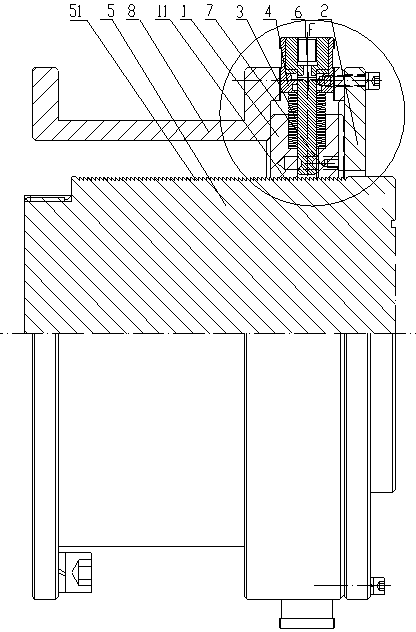 Servo self-locking hydraulic reset mechanism of servo self-locking reinforcement hydraulic oil cylinder