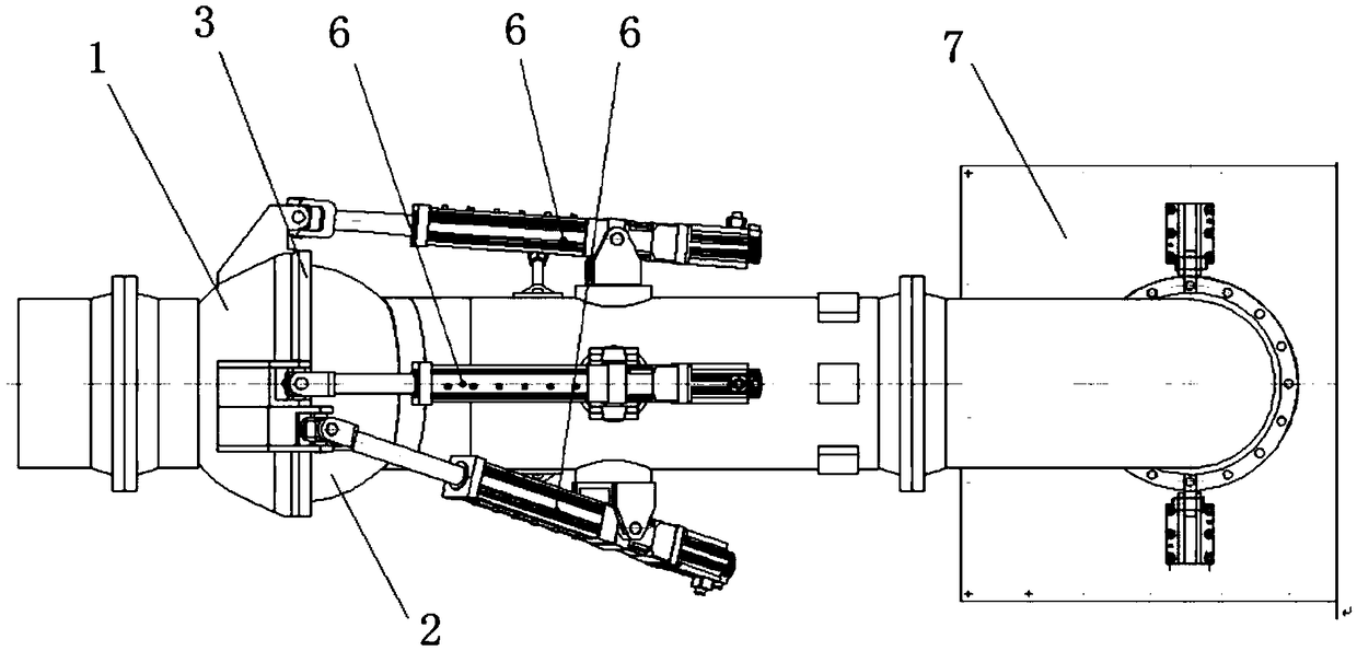 Space multi-degree-of-freedom spherical hinge joint and supporting device thereof