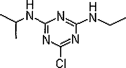 Atrazine herbicidal composition containing pesticide builder