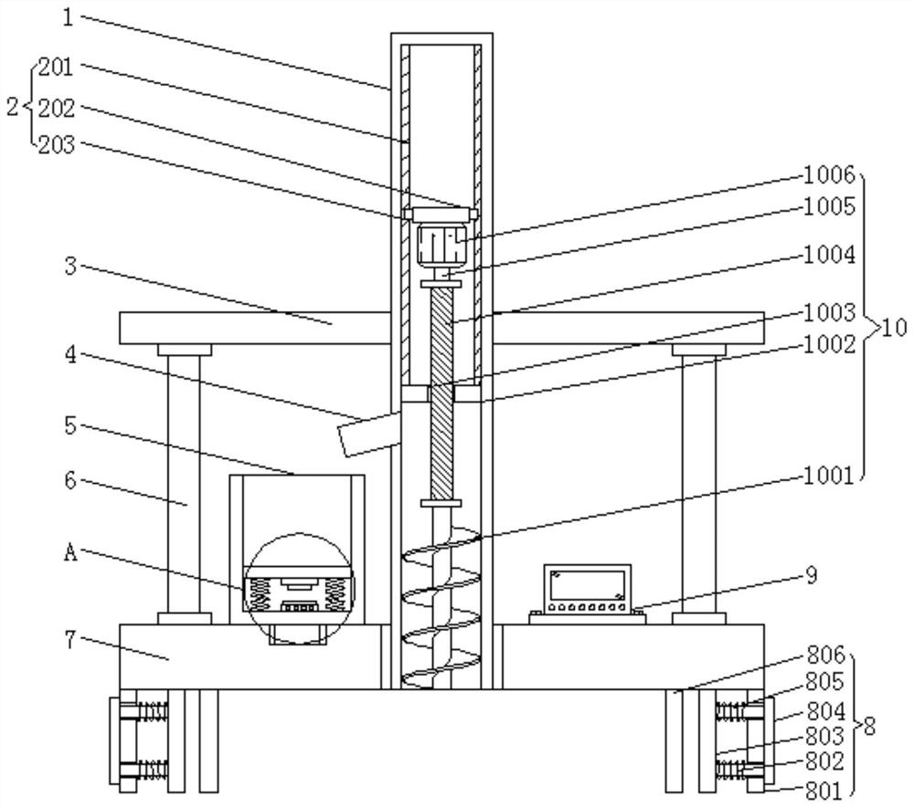 Light stabilizer rapid sampling device convenient to weigh and sampling method